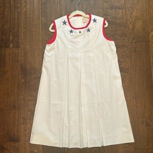 NWT TBBC Mary Frances Frock - White with Red & Star Appliques - 12 PRICE FIRM